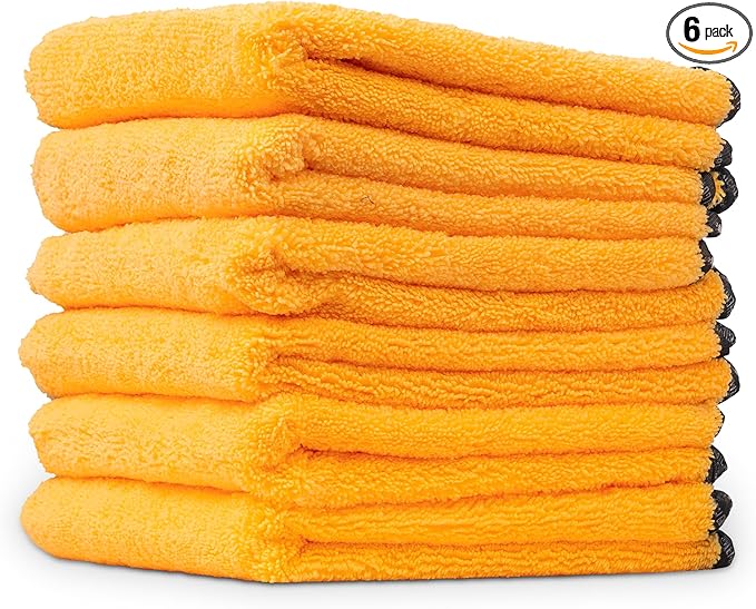 Chemical Guys MIC_507_06 Professional Grade Premium Microfiber Towel, Gold (16 in. x 24 in.) (Pack of 6)