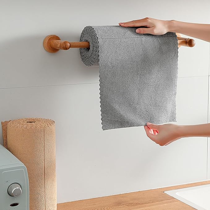 Tigona 80 Pack Microfiber Cleaning Cloth Roll,Lint Free Rags & Tear Away Reusable Towels Washable Scratch,Ultra Absorbent Dish Rags(12" x 12") for Car Kitchen Home Garage-Dark Gray