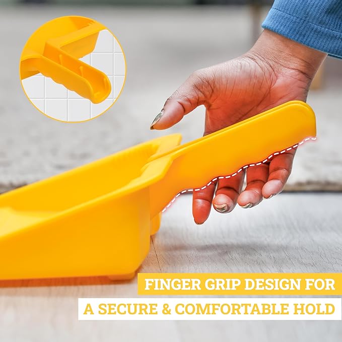 KLEEN HANDLER Heavy-Duty Plastic Handheld Dust Pan for Indoor/Outoor Commercial & Residential Use in Kitchen, Garage, Decks and More, Pack of 6