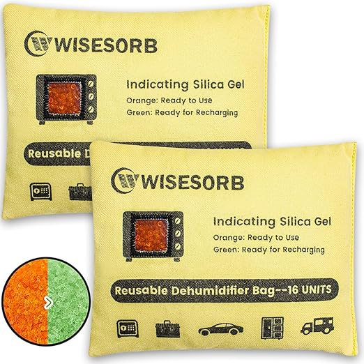 500G 2 Pack Rechargeable Silica Gel Desiccant Packets, Color Indicating Desiccant Packs for Storage, Moisture Absorbers for Cars, Storage Bins, Safe, 3D Filaments, Emoisture, Suitcase