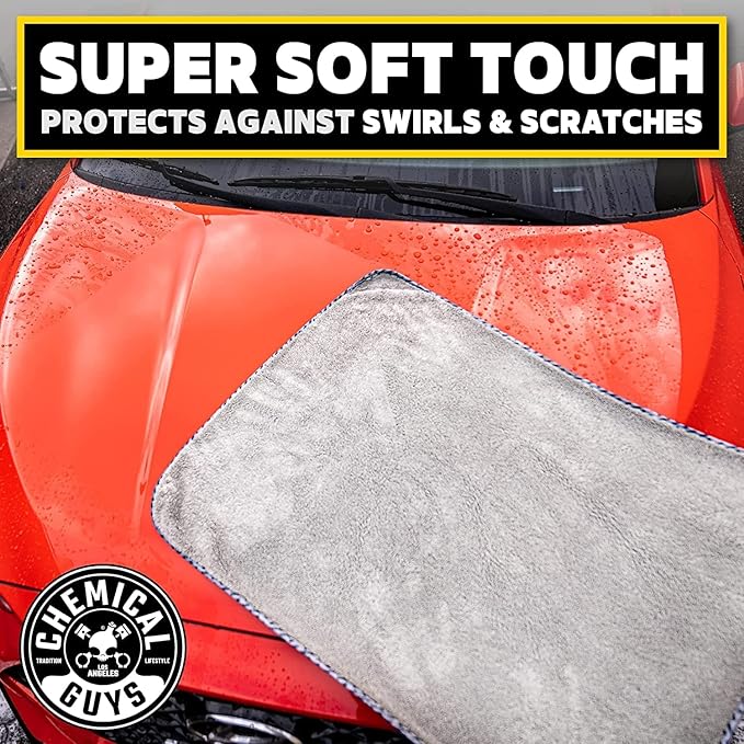 Chemical Guys Woolly Mammoth Large, Super Absorbent and Soft Microfiber Towels for Cars, Gray (36 x 25 inches) 2-Pack