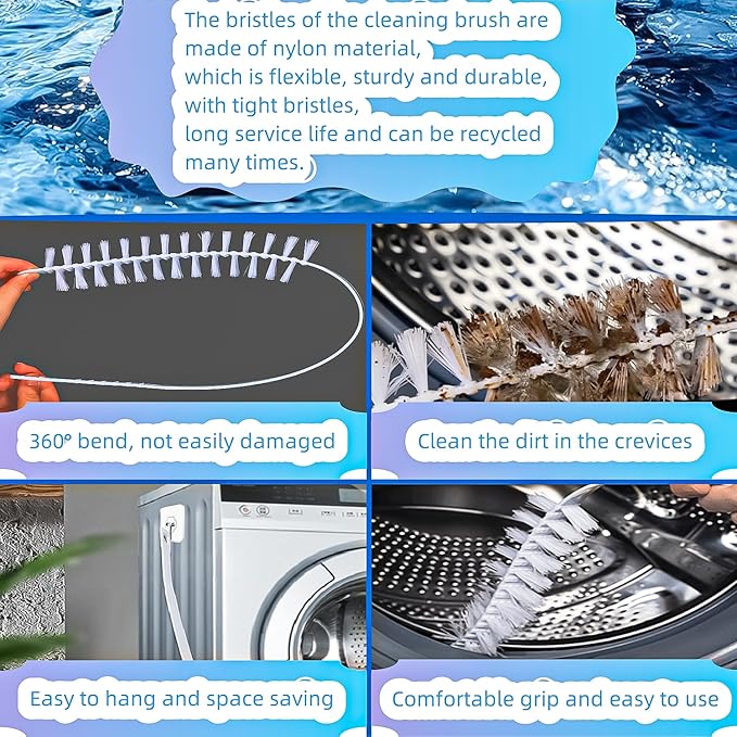 2Pcs Washing Machine Cleaning Brush, Washing Machine Brush Washing Machine Cleaner Front Load Washer Cleaner Brush Load Washer Cleaner Drum Washing Machine Cleaning Tools