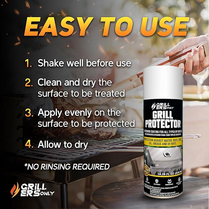 2-Pack Grill Protector Ceramic Coating 14.8 fl oz | UV & Water-Repellent Exterior Shield for Metal Wood & Plastic