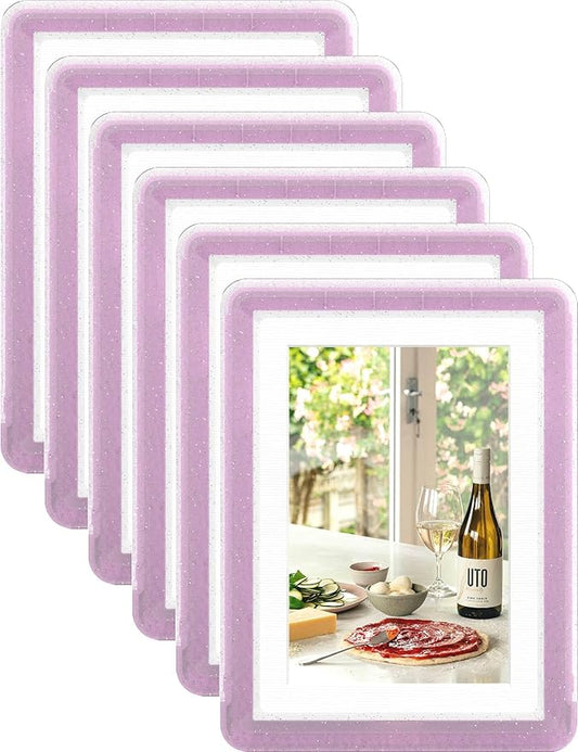 6-Pack 5x7 Picture Frame or 4x6 with Mat – Shatterproof Plastic Photo Frame for Family, Nursery & Playroom, Wall & Tabletop Picture Frames for Home Office, Safe Lightweight Design, in Crystal Pink