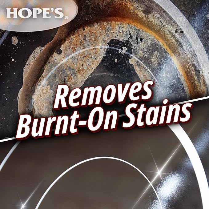 HOPE'S Perfect Cooktop Glass and Ceramic Cooktop and Stove Top Cleaner, Fast Acting and Removes Burnt on Stains from Glass Ceramic Smooth Top Ranges with its No Rinse Formula, 10.6 Oz, Pack of 1