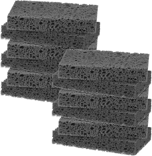 M METERXITY 12-Pack Kitchen Sponges, Condense Eco Cellulose Non-Scratch Scrub Heavy Sponge for Kitchen/Household/Bathroom, Clean Tough Messes Dish Scrubber [Black]
