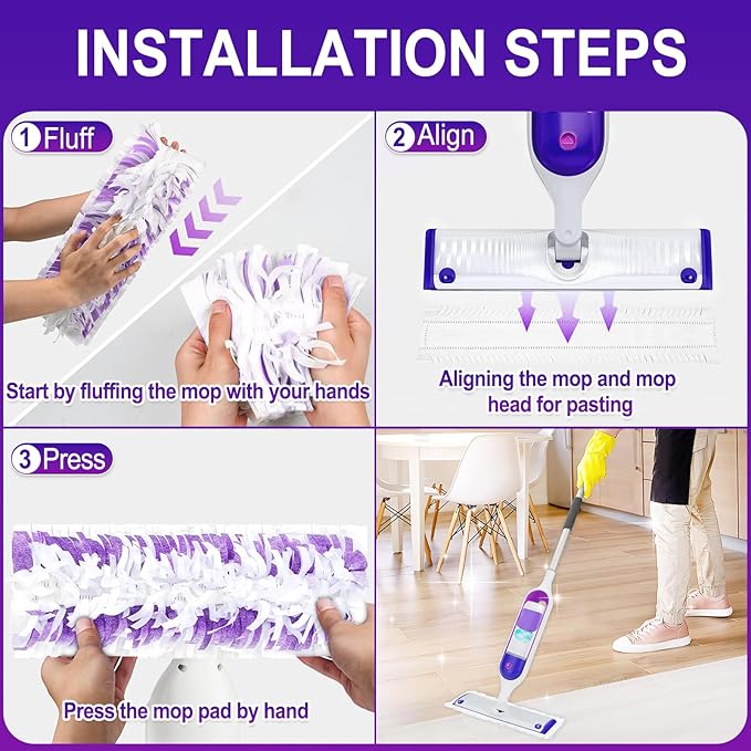 36 Count Power Mop Pads Refills for Swiffer Power Mop Pads,Compatible with Swiffer Power Mop Refills Replacement Disposable Power Mopping Pads Refills for Multi-Surface Floor Cleaning