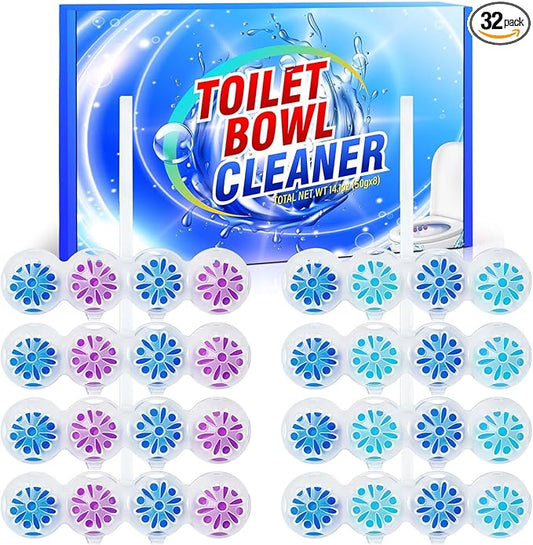 STRN Toilet Bowl Cleaners Rim Hanger, Toilet Bowl Cleaning Balls, Ocean & Lavender Scents, Toilet Bowl Freshener, 8 Packs(32 balls)