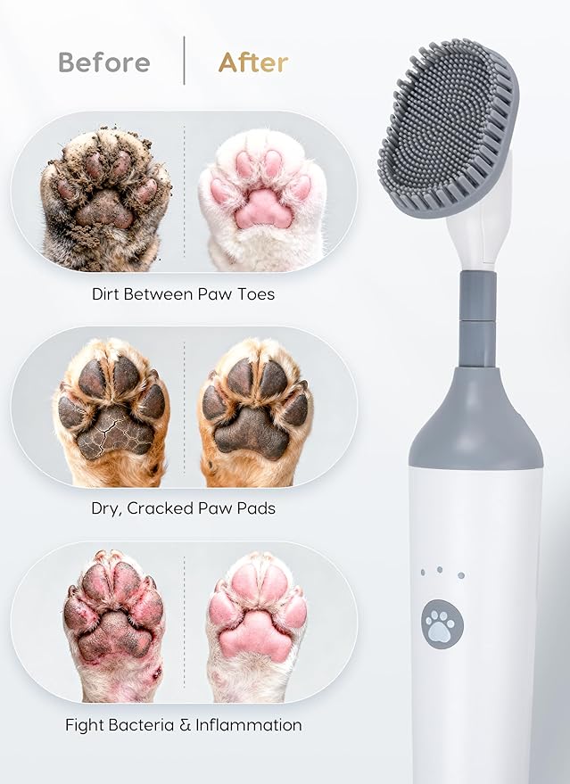 PalNests 3-in-1 Reciprocating Deep-Clean Brush - Hard, V-Shaped & Soft Silicone Brush Heads for All Surfaces, 3-Speed with LED Light for Grout, Delicate Glass, Kitchen, Bathroom, Car & Pet Areas