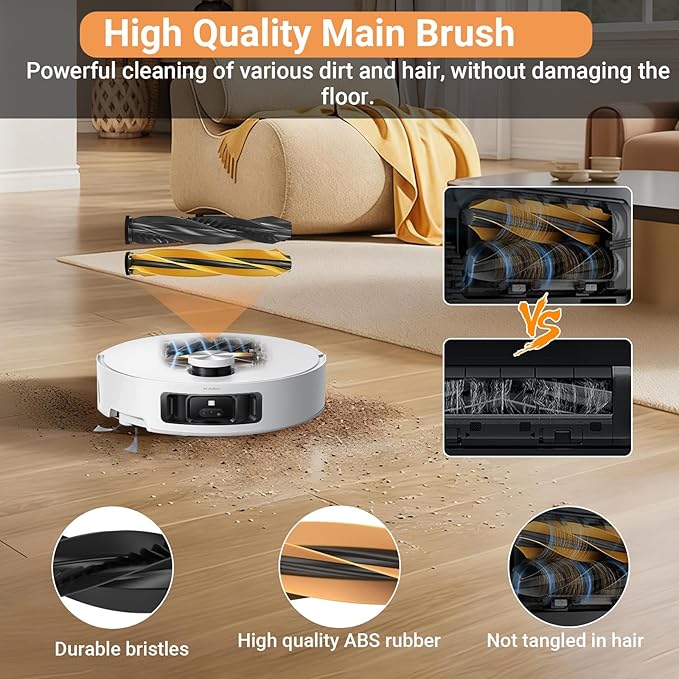 28 Count Replacement Parts for DREAME Aqua10 Ultra Roller Robot Vacuum, 1 Pair Main Brushes, 2 Roller Mops, 4 Filters, 6 Side Brushes & Dust Bags & Scented Tablets, 1 Cleaning Brush & Screwdriver