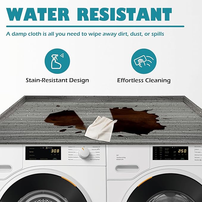Royxen Laundry Countertop Solid Wood, Countertop for All Front-loaded Washing Machine and Dryer, Extra Room for Laundry Room, Eucalyptus