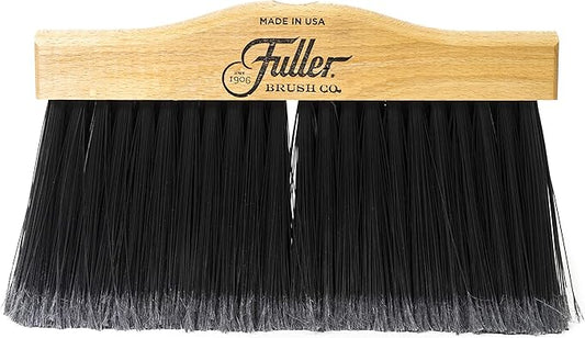 Fuller Brush 12-Inch Maple Wood Upright Broom with 2-Piece Black Steel Threaded Handle – for Sweeping Indoor and Outdoor Areas Including Tile, Concrete, Garage Floors, Basements, and Workshops