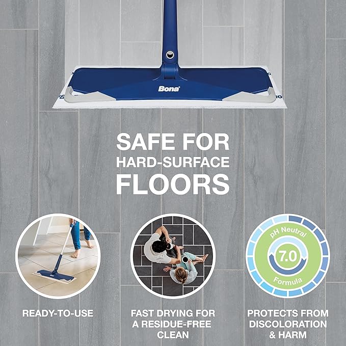 Bona Multi-Surface Floor Disposable Wet Cleaning Pads - 72-Pack - Residue-Free Floor Cleaning Solution for Stone, Tile, Laminate, and Vinyl Floors