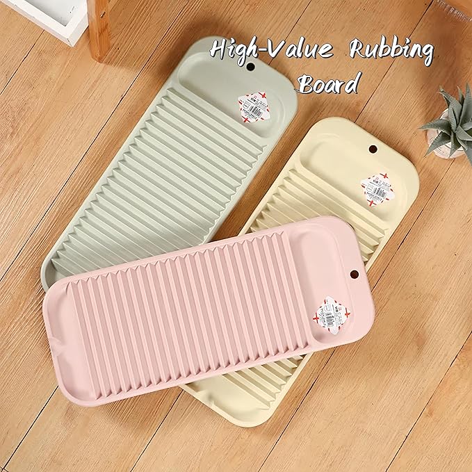 Non-Slip Laundry Washing Board, Household Washboard, Hand Wash Board, Manual Wash Clothes Laundry Pad Scrubbing Board for Household-17.5x7inch (Blue)