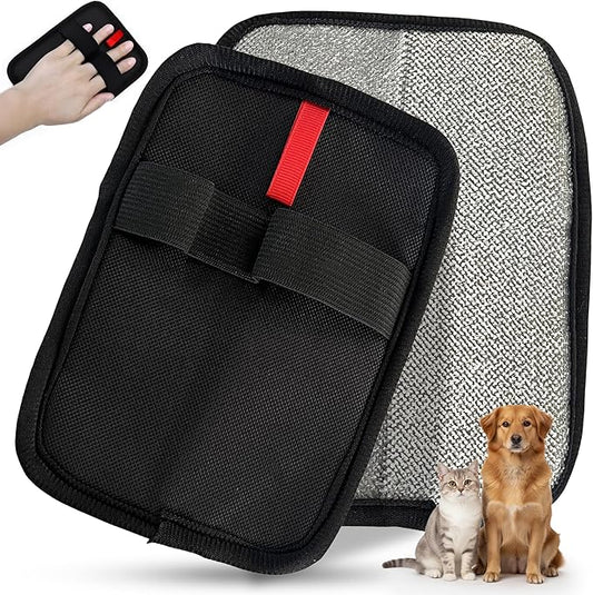 Choodeks electrostatic pet Hair Removal Glove, Reusable The Magic Brush pet Hair Remover, 2-Piece pet Glove Set for Furniture, Clothing, Car Seats, Reusable 2-in-1 Design, 1 Pack
