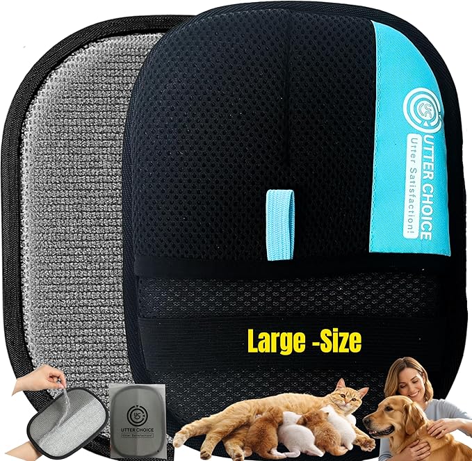 UTTER CHOICE The Magic Brush Pet Hair Removal Glove for Dogs & Cats – Upgraded 2025 Reusable Pet Hair Remover Electrostatic Grooming Mitt | Magic Pet Hair Remover Glove for Clothing, Couch