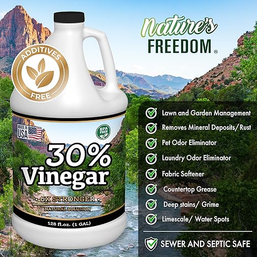 Nature's Freedom 30% Concentrated Vinegar, 2 Gallons - 6X Strength