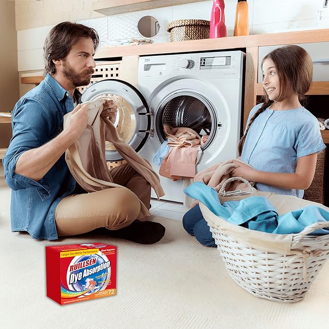 Dye Absorption, Dye Trapping Sheet Grabber Stain Remover Sheets for Laundry Household Cleaning Sweaters Dye Absorption In Wash 72 Count Sheets at School/Single Apartment/Small Families
