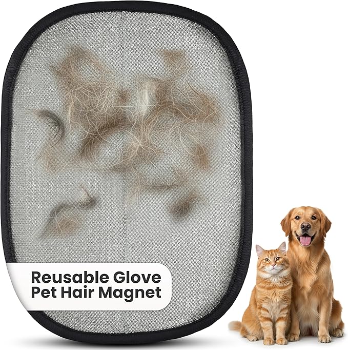 KEYVOZ Pet Hair Removal Glove for Cats and Dogs, Electrostatic Magic Brush Pet Hair Remover for Dog Couch, Available in Blue, Purple, Pink, Brown- Perfect for Pet Owners (Purple)