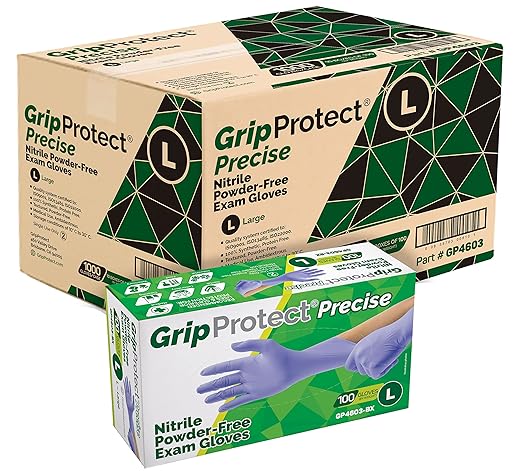 GripProtect Precise Nitrile Exam Gloves | 4 Mil | Chemo-Rated | (Large 1,000)
