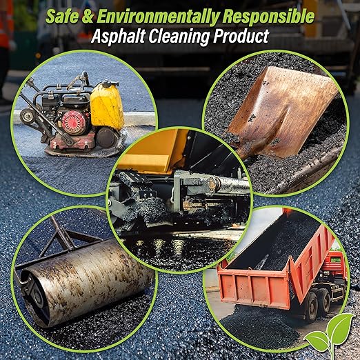 Trick Shot Asphalt Solvent and Cleaner - Biodegradable Industrial Degreaser for Paving Equipment & Tools - Eco-Friendly Remover of Tar, Tack, Sealcoating Oil, & Bitumen, Made in USA (6-Pack)