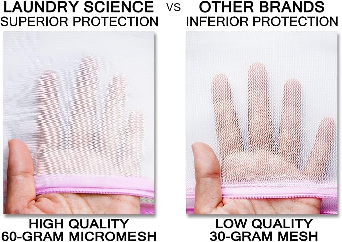 Premium Bra Wash Bag – Set of 3 Mesh Lingerie Laundry Bags for Delicates – Protects Bras, Underwear & Intimates in Washing Machine – Durable Zipper Closure – Large Size