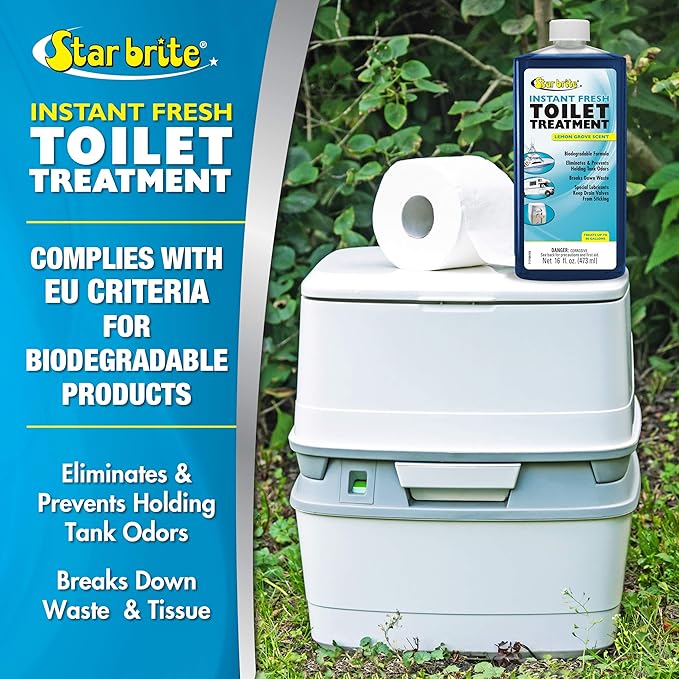 STAR BRITE Instant Fresh Toilet Treatment - Lemon Scent, Odor & Waste Control, 32oz (071732)