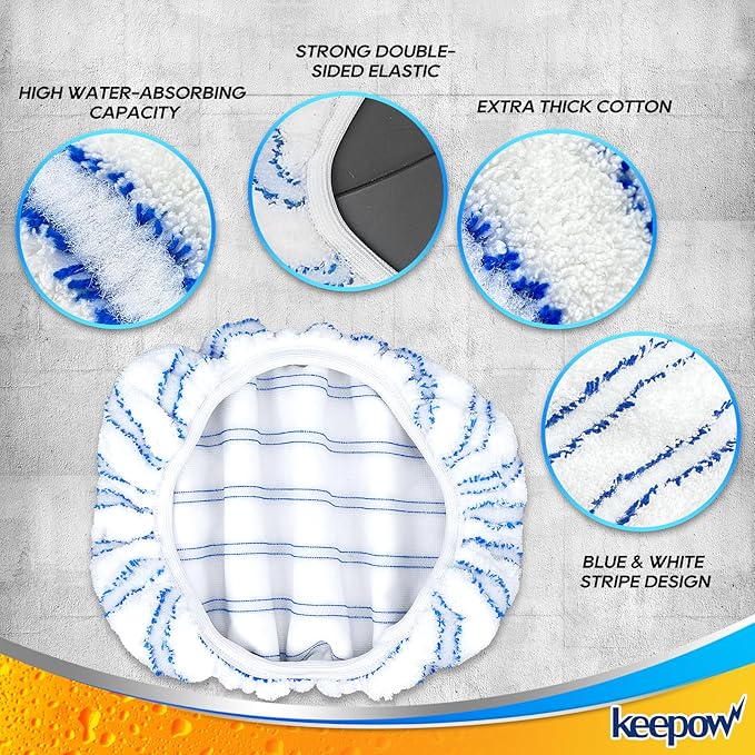 Mop Heads Replacements Compatible with Ocedar Hardwood Floor 'N More Microfiber Mop, Reusable Mop Pads Fit for O Cedar Hardwood Floor 'N More Microfiber Mop, 15 x 8 Flat Dust Mop Heads Pads Refills