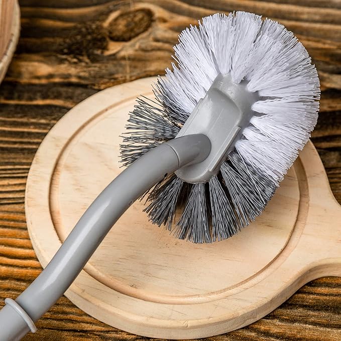 Ryhiac 2 Pack Curved Toilet Bowl Brush Without Holder for Bathroom, Compact Toilet Brush Durable Under The Rim Household Deep Cleaning Brushes (Gray Toilet Brush Without Holder)