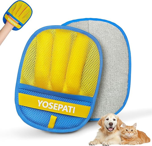 YOSEPATI Pet Hair Removal Glove, Five-Finger Magic Brush Electrostatic Mitt, Pet Hair Remover Tool for Dog & Cat, Reusable Pet Hair Gloves Pet Grooming Needs, Fur Remover for Couch, Clothing & Carpet