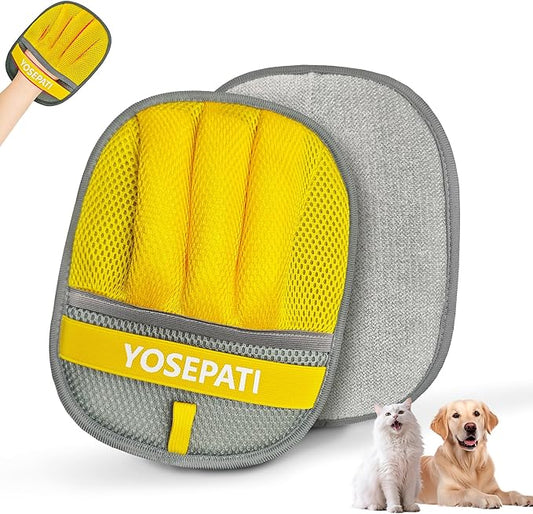 YOSEPATI Thickened Ectrostatic Pet Hair Removal Glove for Cat & Dog, Upgraded Five-Finger Reusable Magic Brush Pet Hair Remover Tool for Couch, Clothing, Carpet & Car Seat, Cat Grooming Gloves