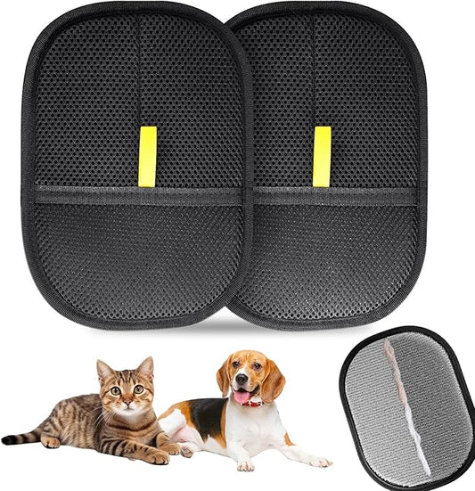 Blrmba Pet Hair Remover Gloves: Static Design, 9.4"×7.1" Reusable Lint Remover for Furniture, Clothing, Car Seats – Grooming Tool for Cats & Dogs, 2PCS