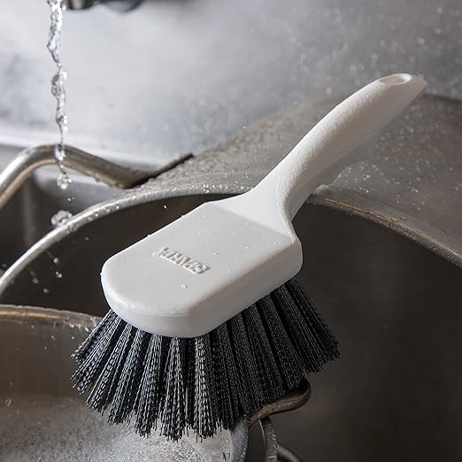 SPARTA Utility Scrub Brush with Polyester Bristles 8" x 3" - Black