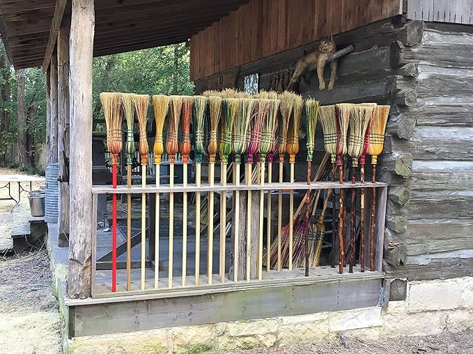 The Homestead Farmhouse Broom - Handmade in The Arkansas Delta This All Natural Broomcorn Broom is Well Suited for Your Farmhouse, Lobby or barn. Can be Used Both Indoors and Outside.