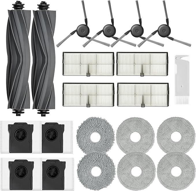 JoyBros Replacement Parts Accessories for Dreame X40 Ultra Complete L40 Ultra X40 Master MOVA P10 Pro Ultra Mop Pads X6; Dust Bag X4; Filter HEPA X4; Main Brushes X2; Side Brushes X4