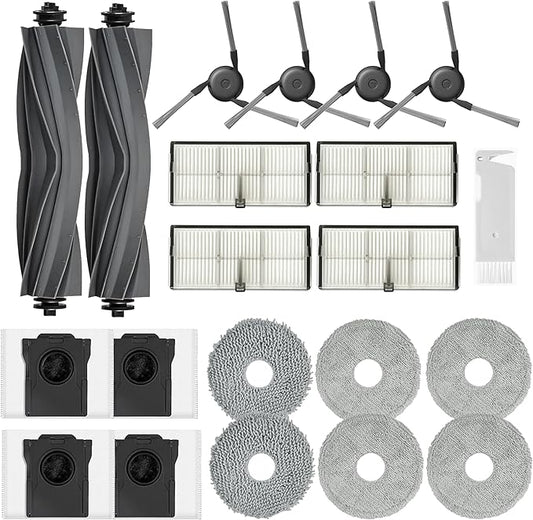 JoyBros Replacement Parts Accessories for Dreame X40 Ultra Complete L40 Ultra X40 Master MOVA P10 Pro Ultra Mop Pads X6; Dust Bag X4; Filter HEPA X4; Main Brushes X2; Side Brushes X4