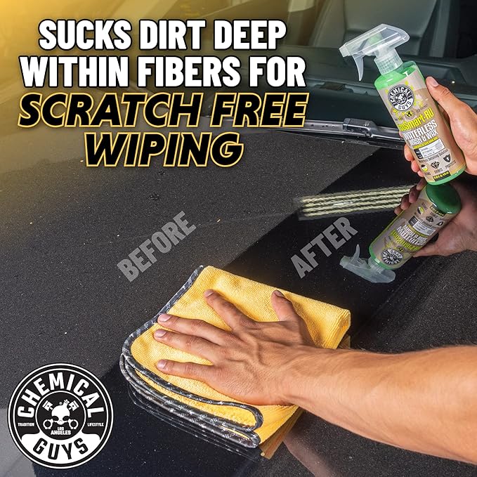 Chemical Guys ‎MIC_507_03 Automotive Microfiber Drying Chamois, Gold, 3 Pack, 24" x 16"