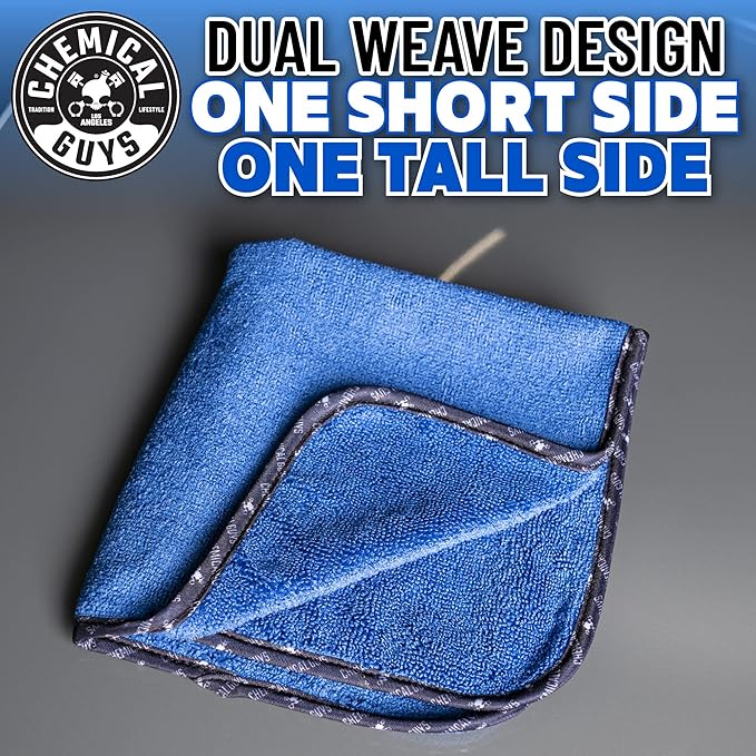 Chemical Guys MIC110012 Professional Grade Premium Microfiber Towels, Blue (16 Inch x 16 Inch) (Pack of 12) - Safe for Car Wash, Home Cleaning & Pet Drying Cloths