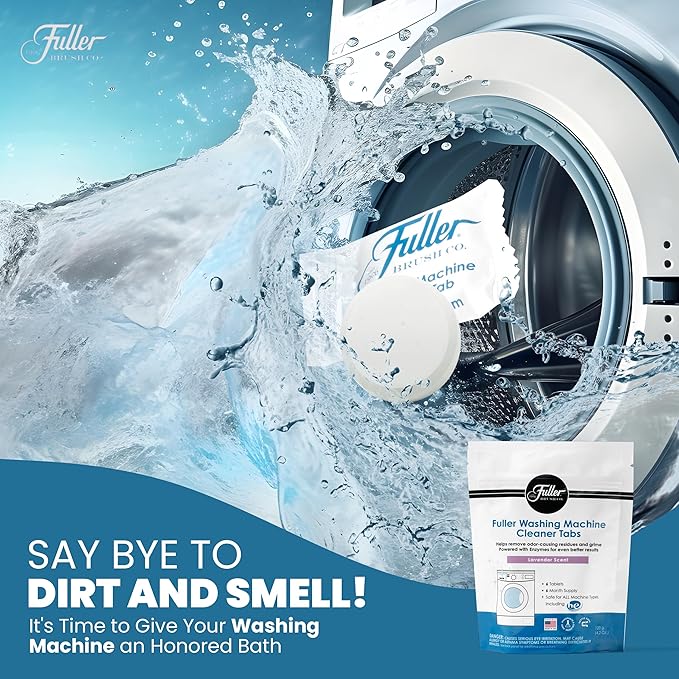 Fuller Washing Machine Cleaner Tablets – Washer Cleaner for Front Load, Top Load - Removes Odor, Dirt, Grime, Lavender Scent, Septic Safe (Pack of 4)