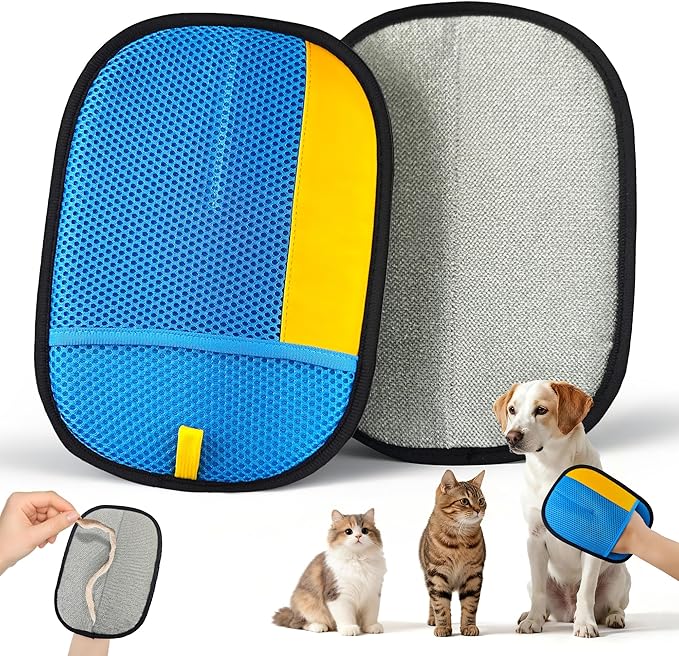 YOSEPATI Pet Hair Removal Glove, Magic Brush Electrostatic Mitt, Pet Hair Remover Tool for Dog & Cat, Reusable Pet Hair Gloves Pet Grooming Needs, Fur Remover for Couch, Clothing, Carpet & Car Seat