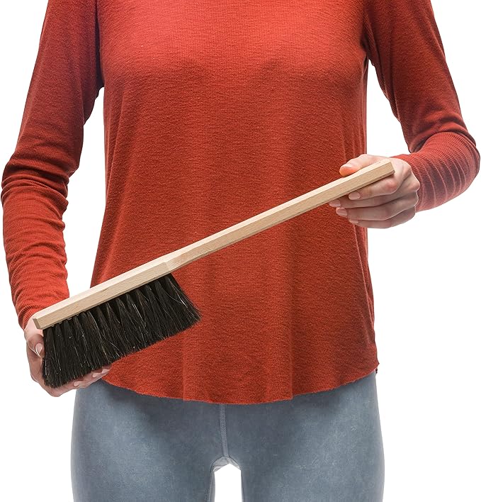 Redecker Ultra-Slim Horsehair Hand Brush with Oiled Beechwood Handle, 13-3/4-Inches
