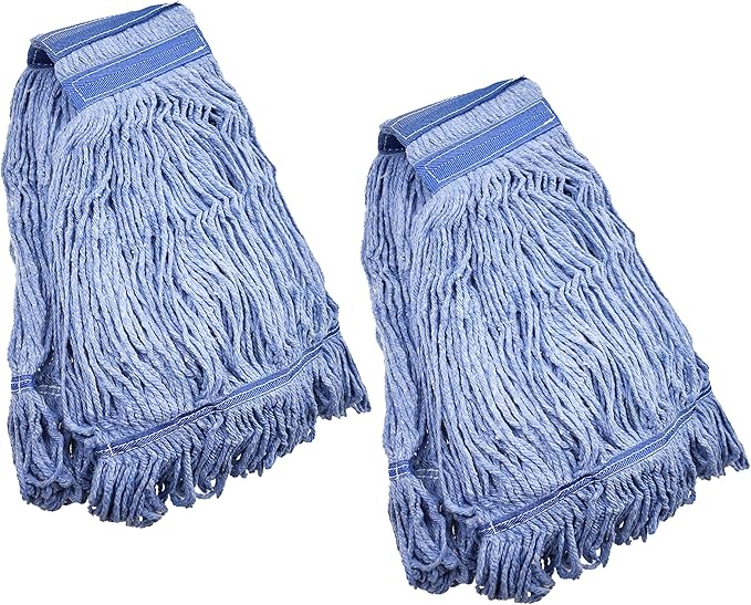 Mop Head Replacement Commercial Heavy Duty String Blue Wet Mop Heads for 3 Typs Commercial Mop Handle(2,Large)