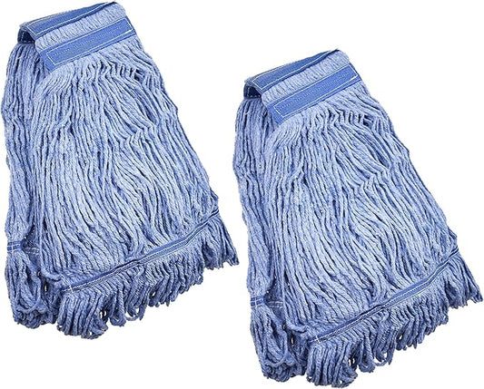 Mop Head Replacement Commercial Heavy Duty String Blue Wet Mop Heads for 3 Typs Commercial Mop Handle(2,Large)