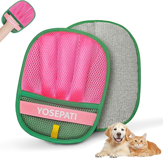 YOSEPATI Pet Hair Removal Glove, Five-Finger Magic Brush Electrostatic Mitt, Pet Hair Remover Tool for Dog & Cat, Reusable Pet Hair Gloves Pet Grooming Needs, Fur Remover for Couch, Clothing & Carpet