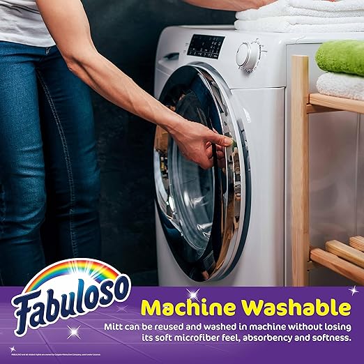 Fabuloso Microfiber Cleaning Mitt, Blue, One Size Fits All - Lint-Free, Scratch-Free Glove for Surfaces and Furniture - Dustless Hand Cloth for Bold & Bright Experience