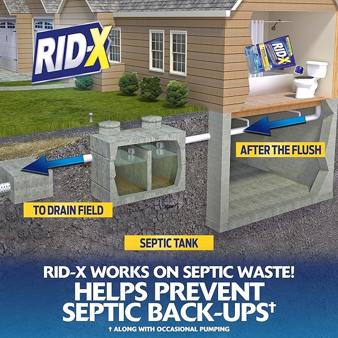 Rid-X Septic Tank Treatment Enzymes, Powder + Septi Pacs 6 Month Supply (3 Month Supply Septi-Pacs, 3.2oz + 3 Month Supply Of Powder, 29.4 oz)
