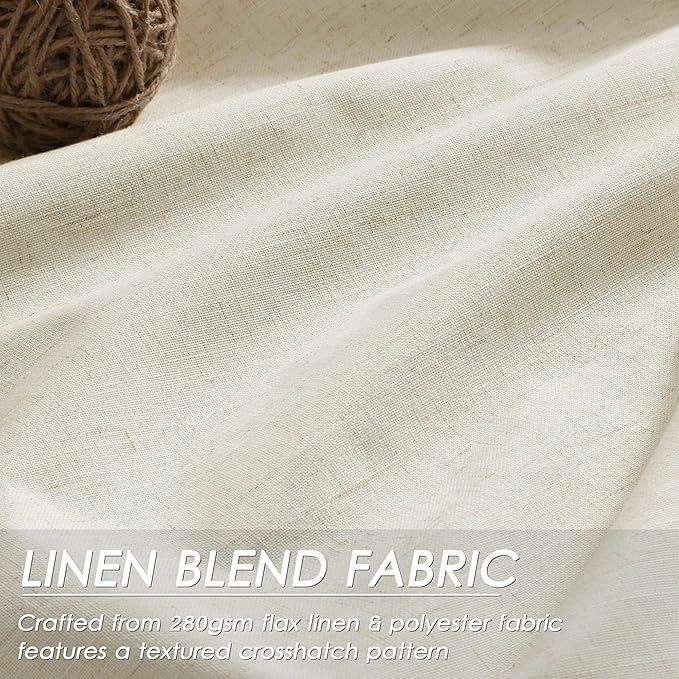 Full Black Out Warm Beige Window Curtains 84 Inches Long Back Tab Rod Pocket Heat Reducing Noise Cancelling Total Sun Blocking 2 Panels Set for Sliding Door Boho Farmhouse Curtains Drapes 52x84