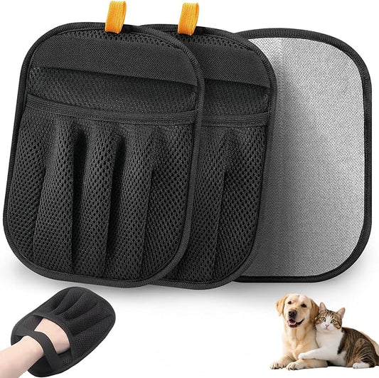 Salhap Pet Hair Removal Gloves (2-Pack) - Reusable, Anti-Static & Washable for Furniture, Car, Clothing & Pet Beds - Effortless Cat & Dog Hair Remover for Home