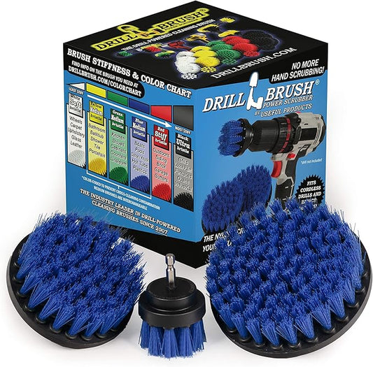 Kayak - Canoe - Yacht - Raft - Drill Brush - Boat Accessories - Fiberglass - Hull Cleaner - Cleaning Supplies - Pond Scum, Oil Residue, Weeds, Barnacles, Oxidation - Spin Brush Kit