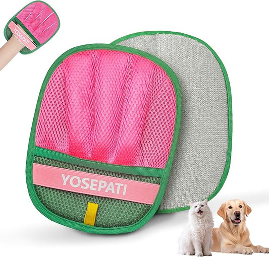 YOSEPATI Thickened Ectrostatic Pet Hair Removal Glove for Cat & Dog, Upgraded Five-Finger Reusable Magic Brush Pet Hair Remover Tool for Couch, Clothing, Carpet & Car Seat, Cat Grooming Gloves